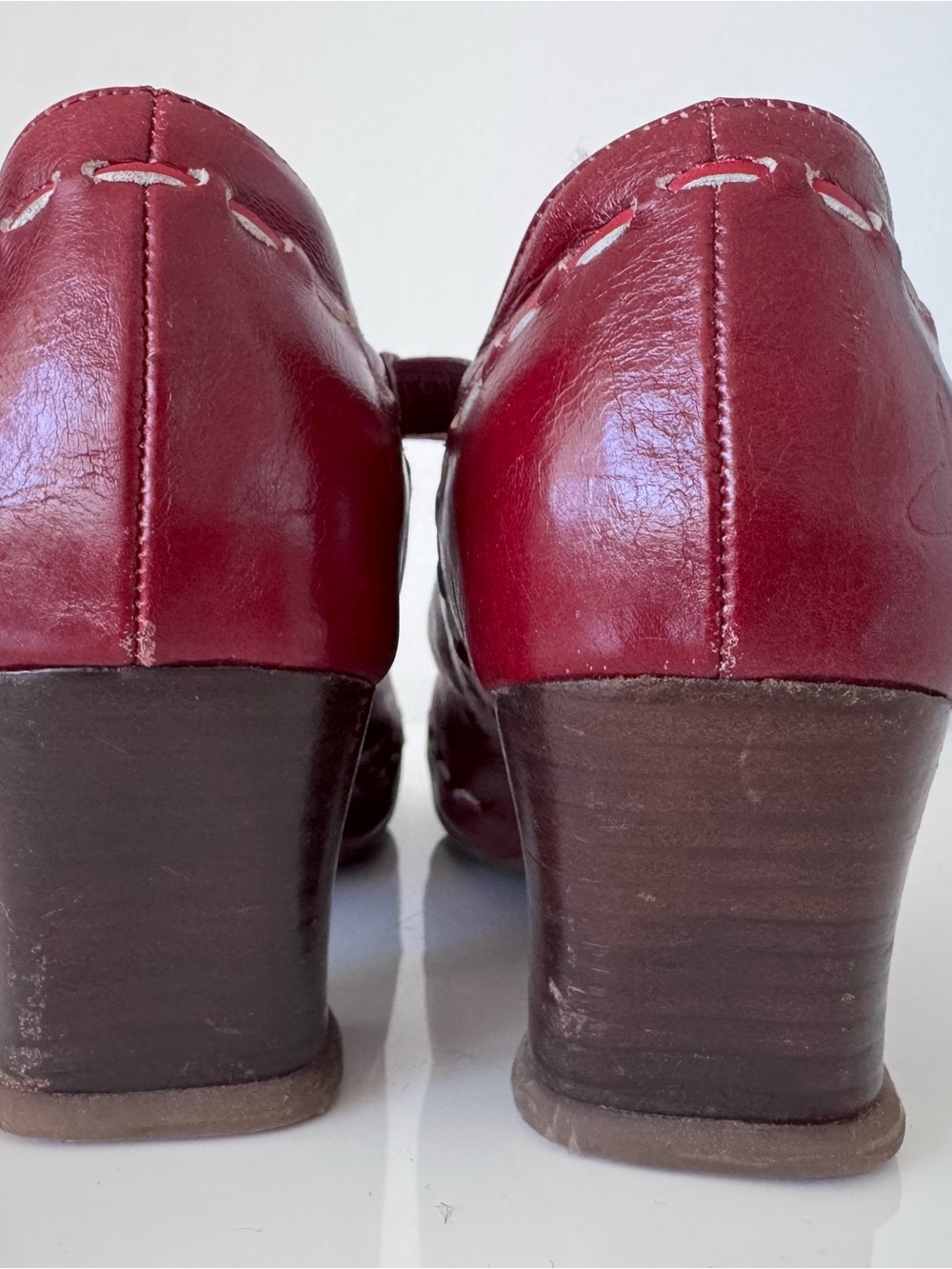 John Fluevog Women's Wine Red Mary Jane heels - Picture 4 of 7